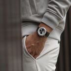 Vertu Panda Men Quartz Silver Dial Chronograph Leather Watch