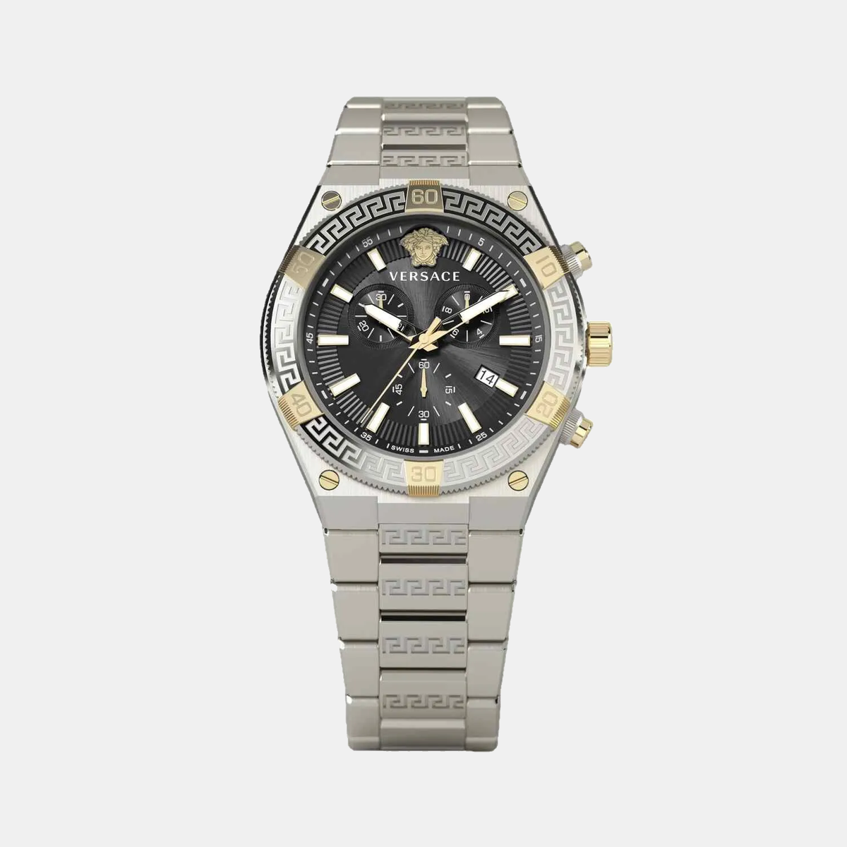 V-Code Men Quartz Black Dial Chronograph Stainless Steel Watch VESO01123