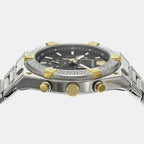 V‑Code Men Quartz Black Dial Chronograph Stainless Steel Watch VESO01123