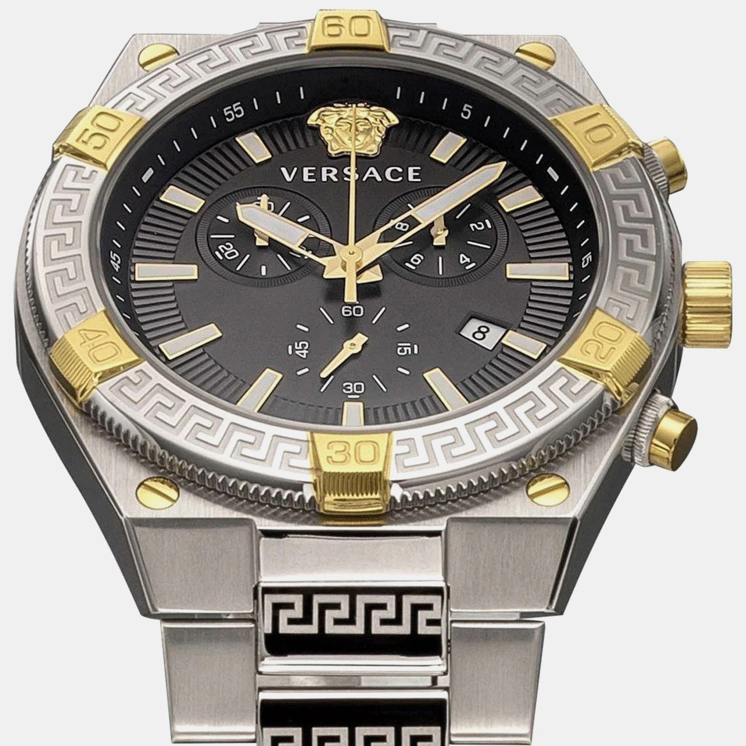 V‑Code Men Quartz Black Dial Chronograph Stainless Steel Watch VESO01123