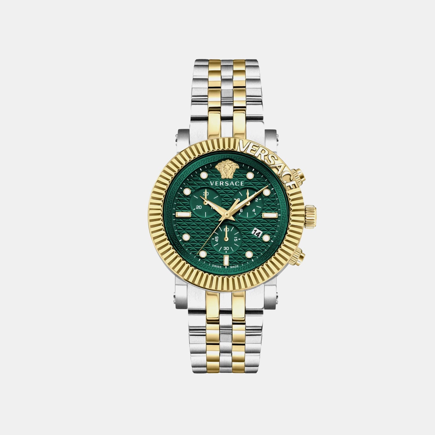 Men Quartz Green Dial Chronograph Stainless Steel Watch VESQ00722