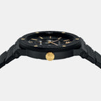 Men Quartz Black Dial Analog Stainless Steel Watch VEVI00620