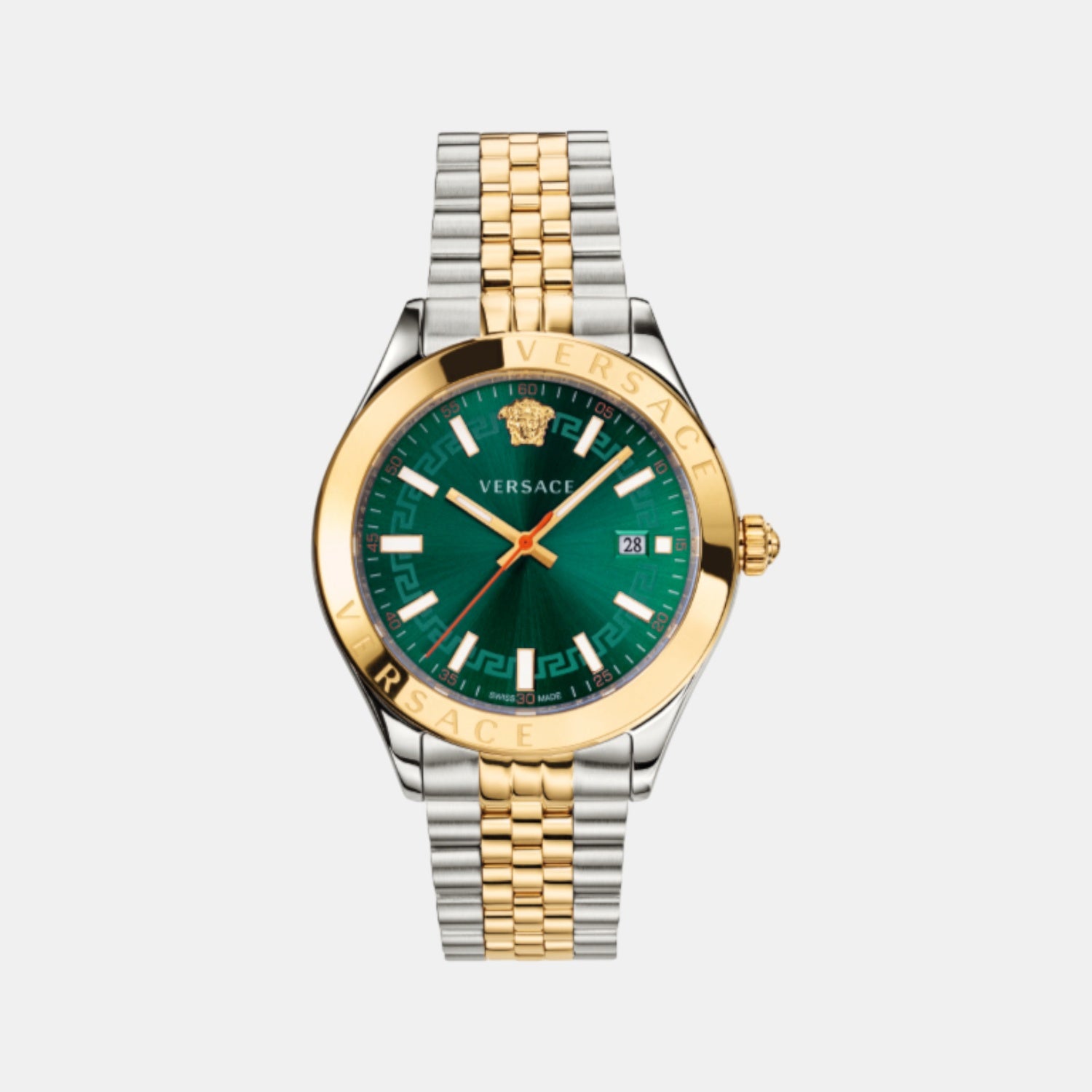 Hellenyium-VK Men Quartz Green Dial Analog Stainless Steel Watch VEVK00620