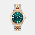 Hellenyium Men Quartz Green Dial Analog Stainless Steel Watch VEVK01324