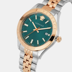 Hellenyium Men Quartz Green Dial Analog Stainless Steel Watch VEVK01324