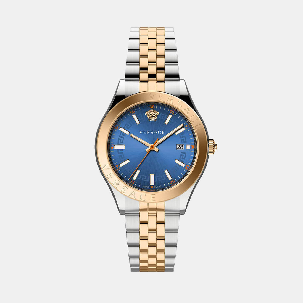 Hellenyium Men Quartz Blue Dial Analog Stainless Steel Watch VEVK01424