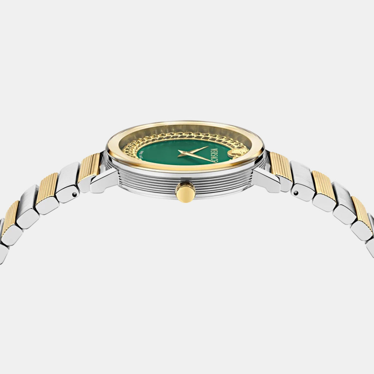 Women Quartz Green Dial Analog Stainless Steel Watch VEY700326