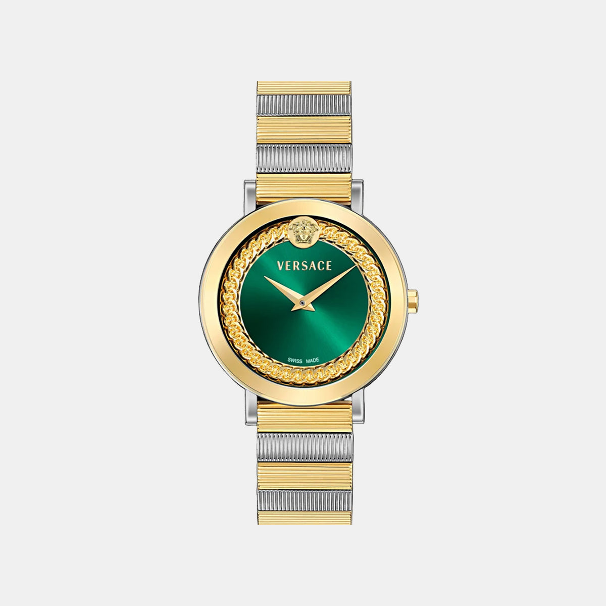 Women Quartz Green Dial Analog Stainless Steel Watch VEY700326