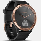 Unisex Quartz Black Dial Digital Silicone Watch Vivomove Hr Sea Sport Black-Rose Gold