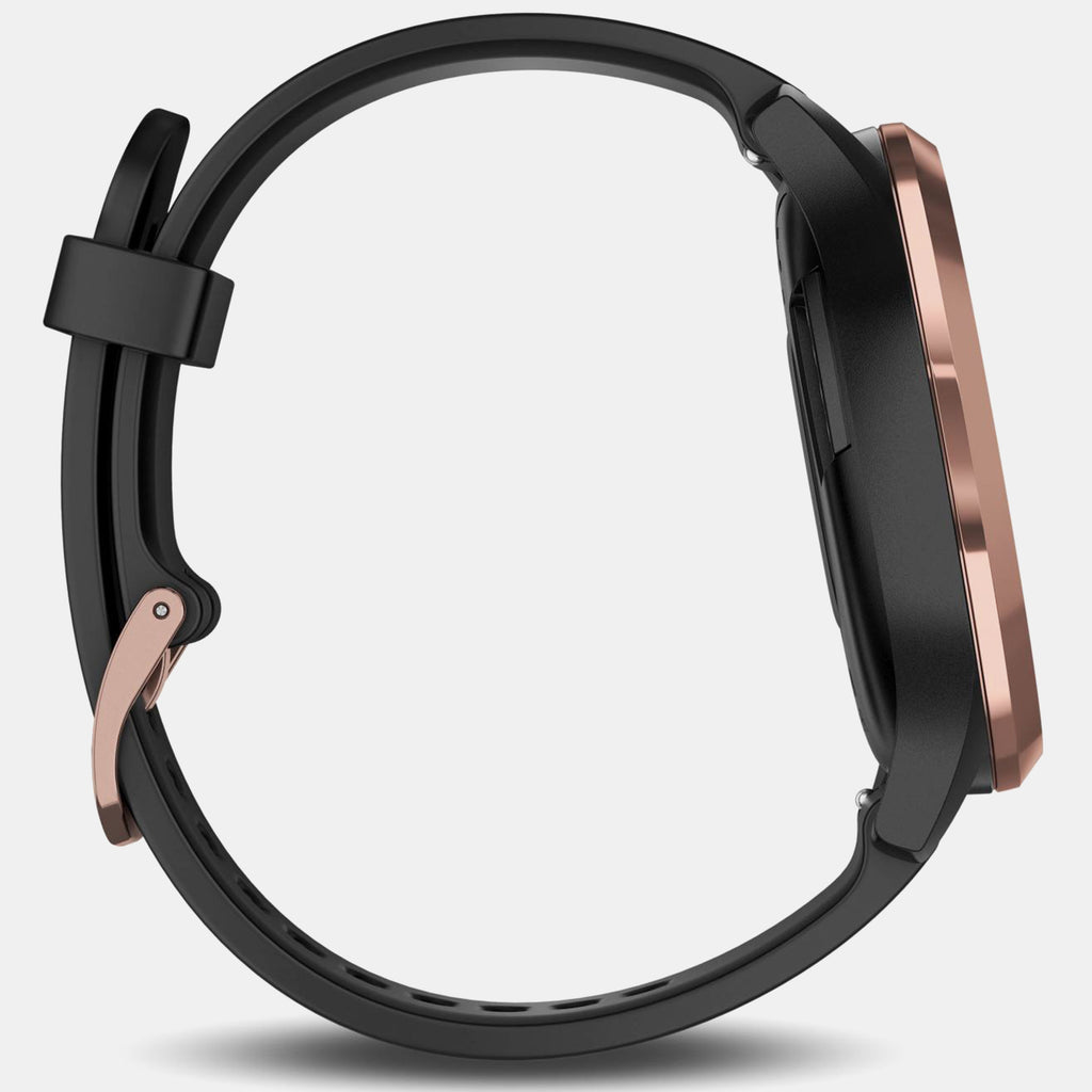 Unisex Quartz Black Dial Digital Silicone Watch Vivomove Hr Sea Sport Black-Rose Gold