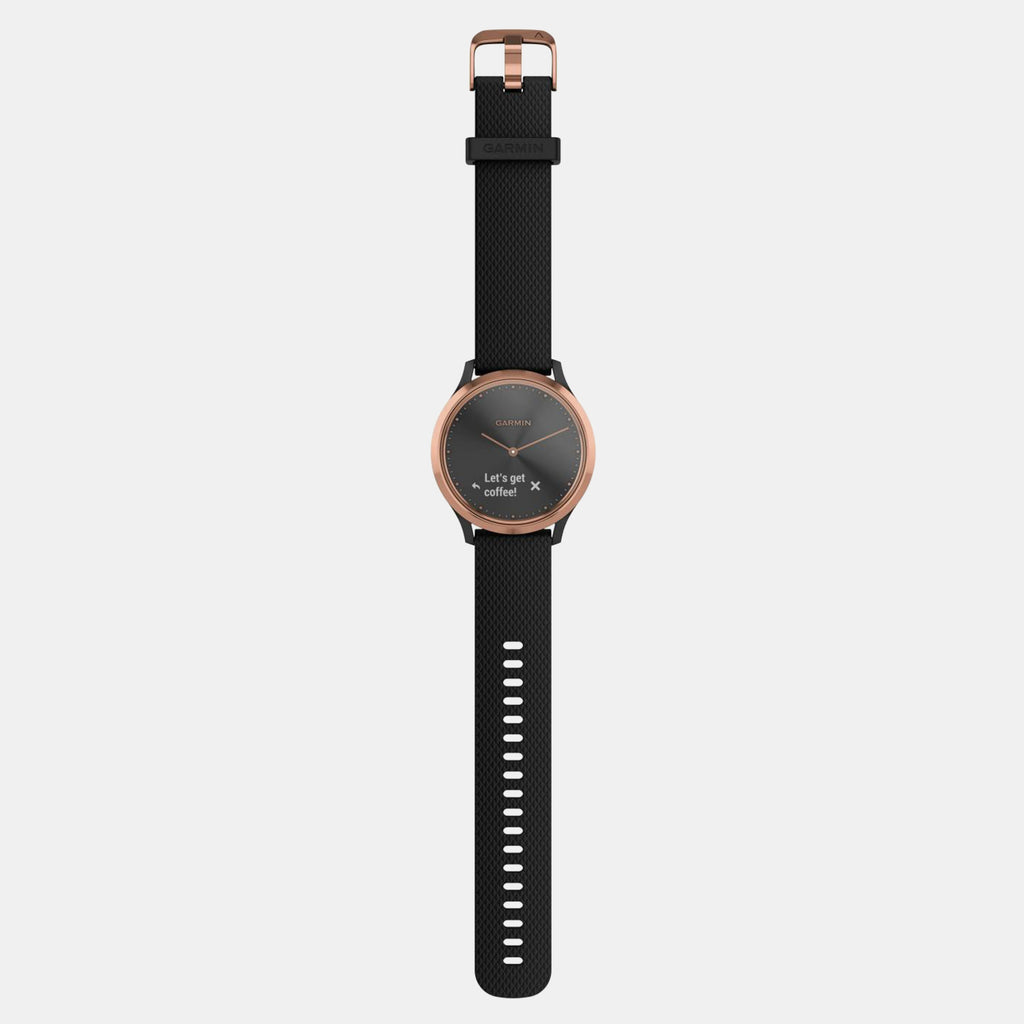 Unisex Quartz Black Dial Digital Silicone Watch Vivomove Hr Sea Sport Black-Rose Gold