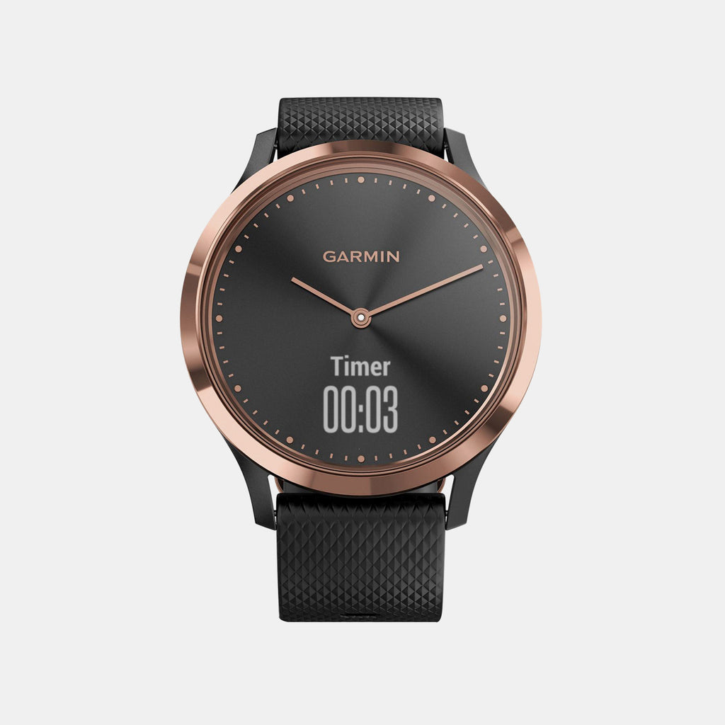 Unisex Quartz Black Dial Digital Silicone Watch Vivomove Hr Sea Sport Black-Rose Gold