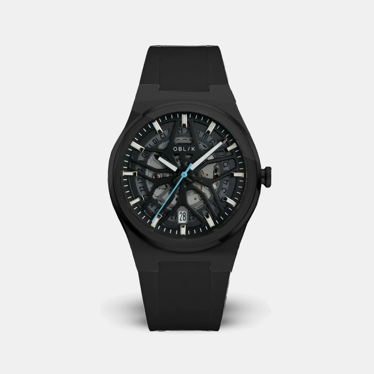Men Automatic Black Dial Analog Stainless Steel Watch Velocity-black Sport Strap