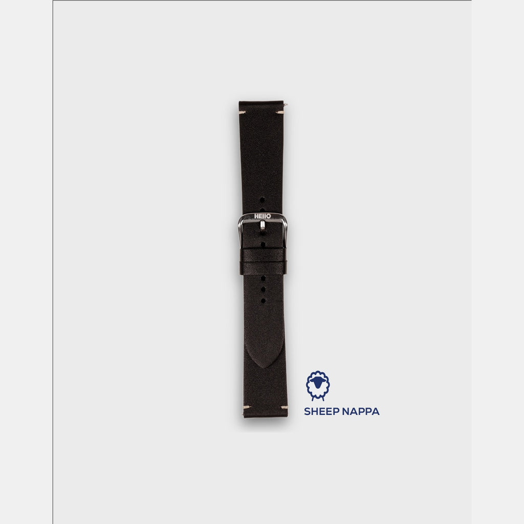 Men Sheep Nappa Leather Strap INTRO 2.0 DS - BLACK HAWK 18 MM