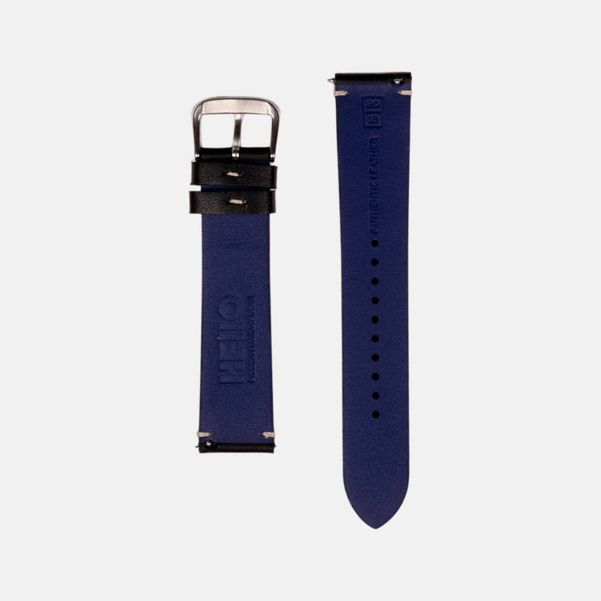 Men Sheep Nappa Leather Strap INTRO 2.0 DS - BLACK HAWK 20 MM
