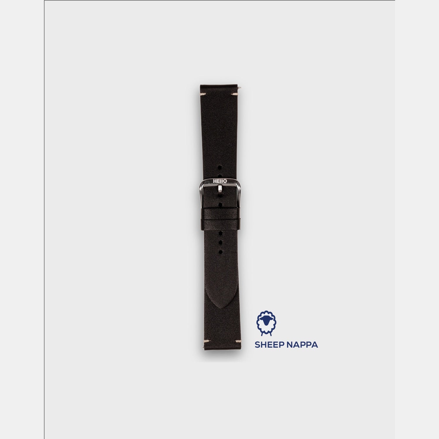 Men Sheep Nappa Leather Strap INTRO 2.0 DS - BLACK HAWK 22 MM