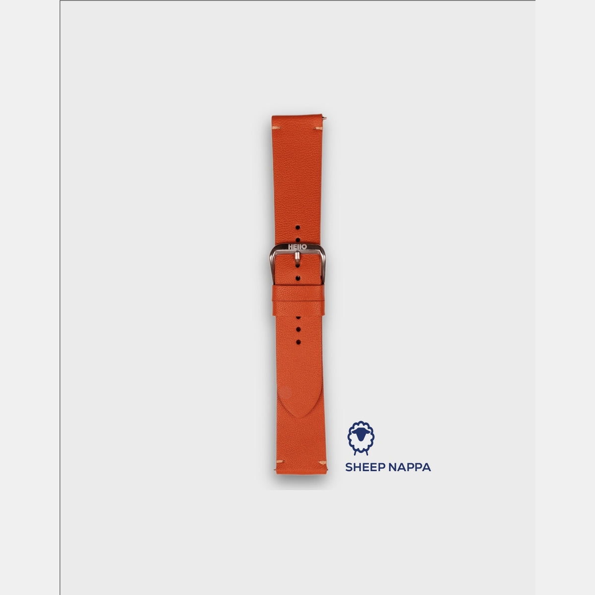 Men Sheep Nappa Leather Strap INTRO 2.0 DS-CARROT ORANGE 22 MM