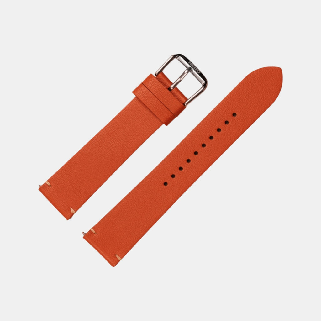 Men Sheep Nappa Leather Strap INTRO 2.0 DS-CARROT ORANGE 18 MM