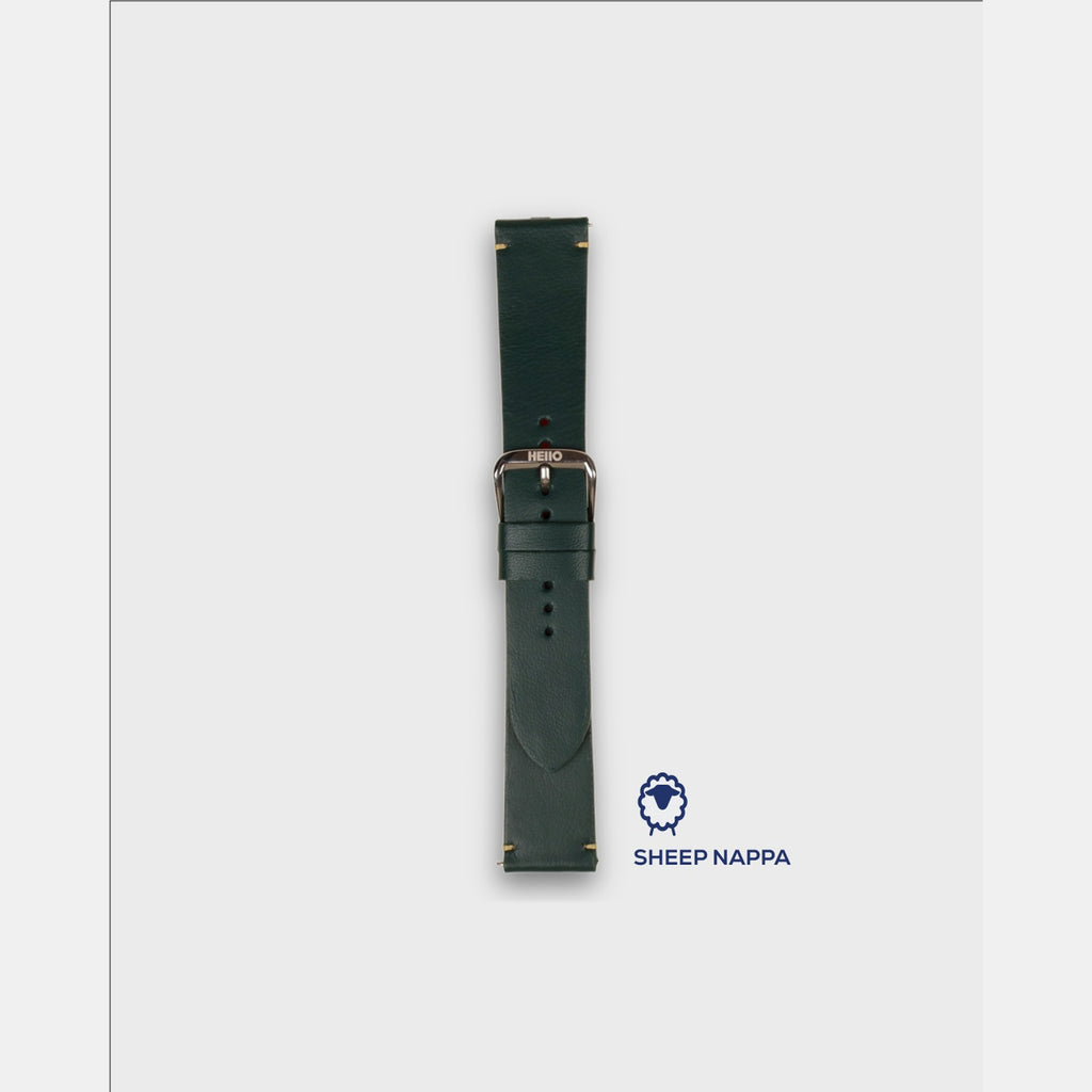 Men Sheep Nappa Leather Strap INTRO 2.0- DS - DEEP FOREST 20 MM