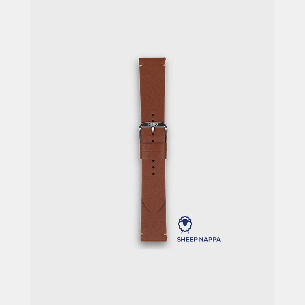 Men Sheep Nappa Leather Strap INTRO 2.0 DS- GINGERBREAD 20 MM
