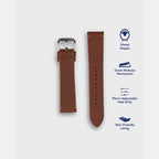 Men Sheep Nappa Leather Strap INTRO 2.0 DS- GINGERBREAD 22 MM