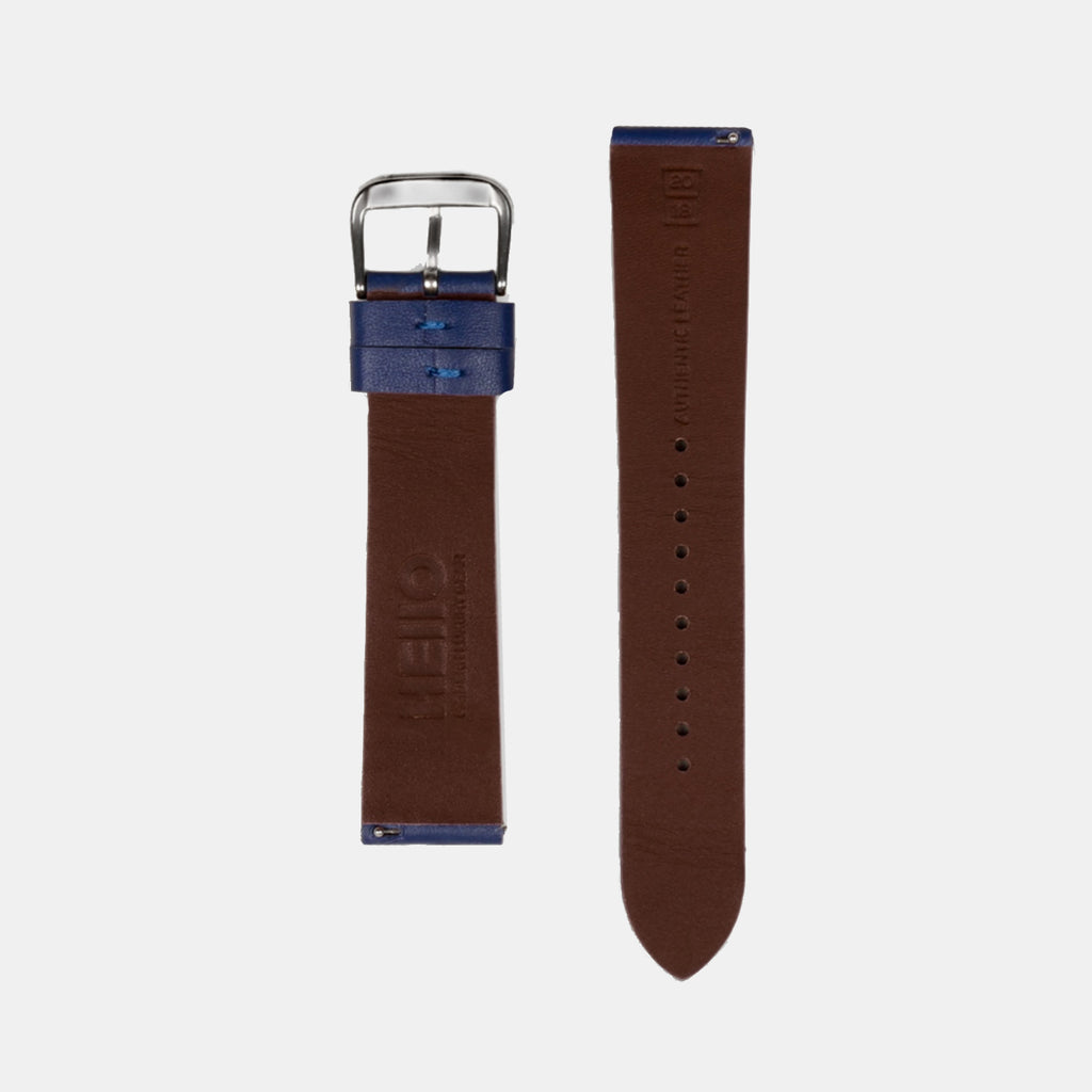 Men Sheep Nappa Leather Strap INTRO 2.0 DS- VAN GOGH BLUE 22 MM