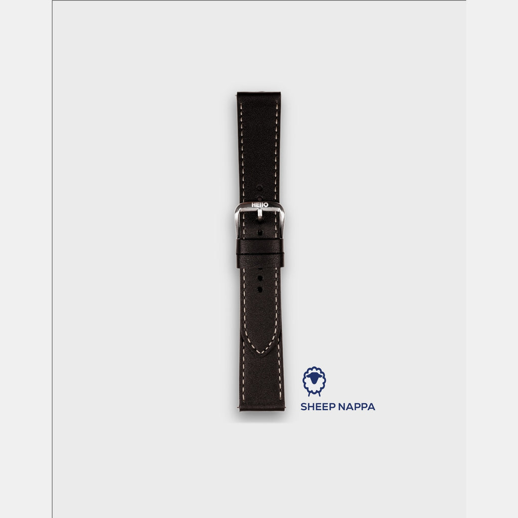 Men Sheep Nappa Leather Strap INTRO 2.0 PS - BLACK HAWK 20 MM