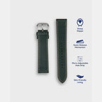 Men Sheep Nappa Leather Strap INTRO 2.0 PS - DEEP FOREST 18 MM