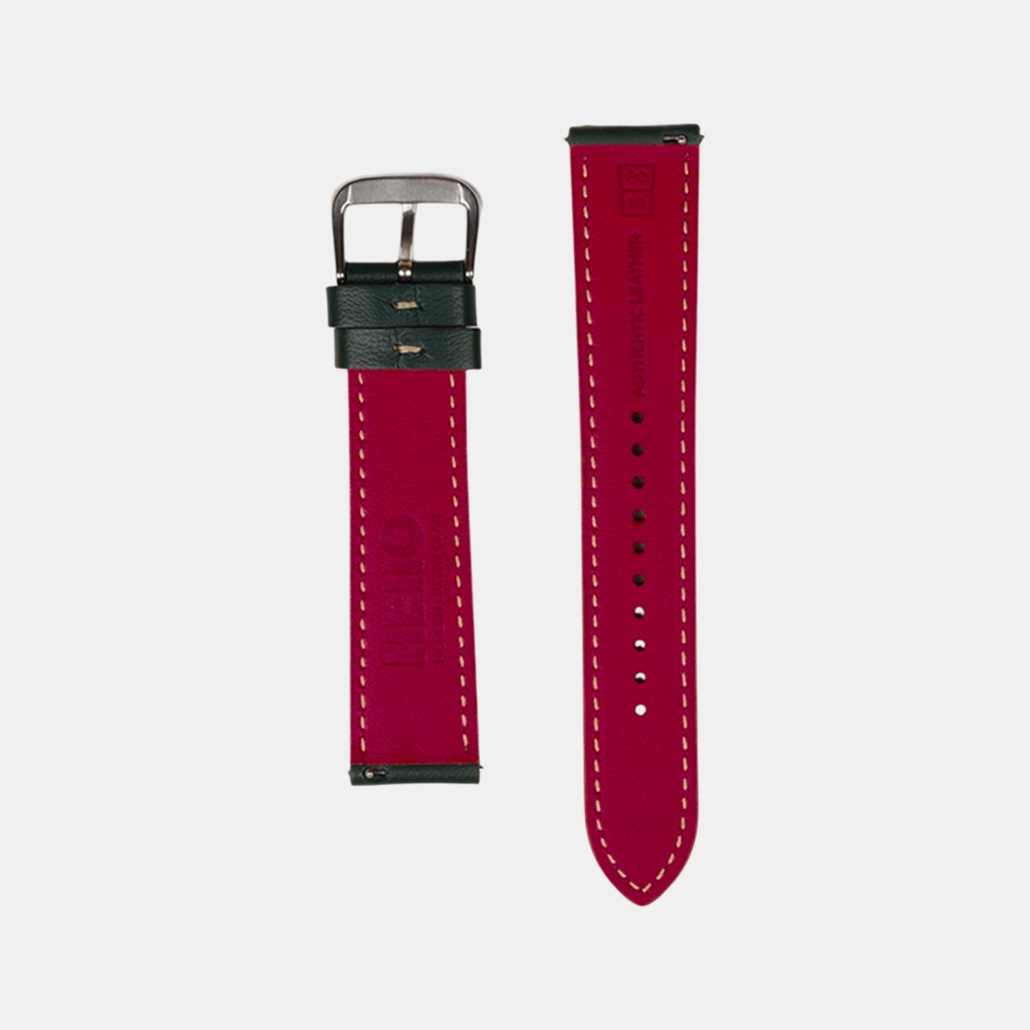 Men Sheep Nappa Leather Strap INTRO 2.0 PS - DEEP FOREST 22 MM