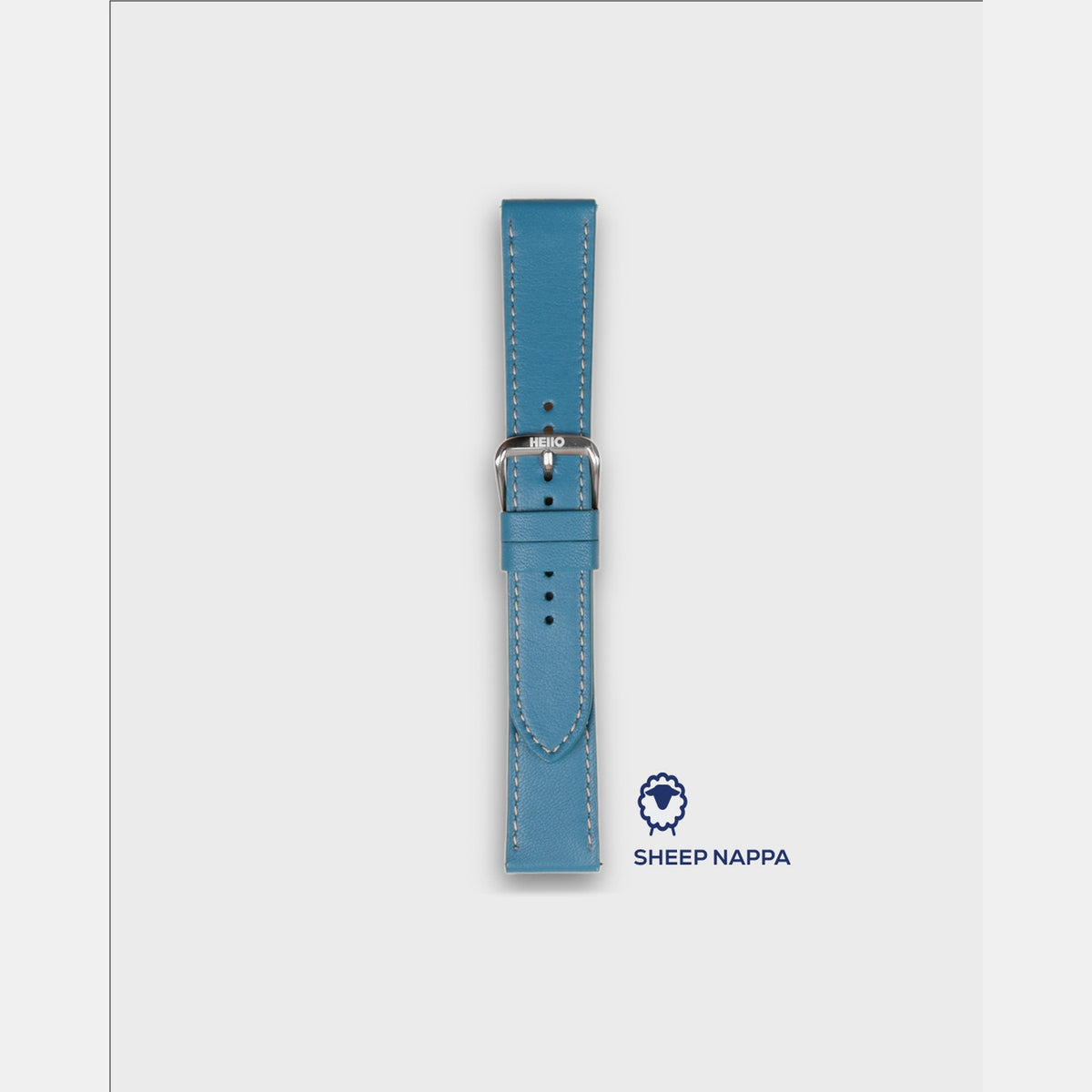 Men Sheep Nappa Leather Strap INTRO 2.0 PS - IGUANA BLUE 22 MM