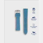 Men Sheep Nappa Leather Strap INTRO 2.0 PS - IGUANA BLUE 20 MM