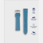 Men Sheep Nappa Leather Strap INTRO 2.0 PS - IGUANA BLUE 18 MM