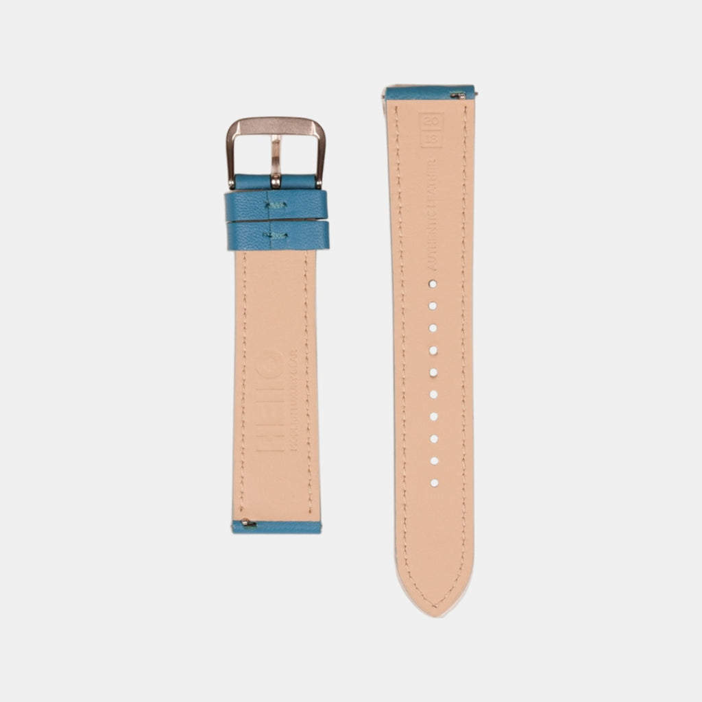 Men Sheep Nappa Leather Strap INTRO 2.0 PS - IGUANA BLUE 18 MM