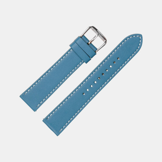 Men Sheep Nappa Leather Strap INTRO 2.0 PS - IGUANA BLUE 18 MM