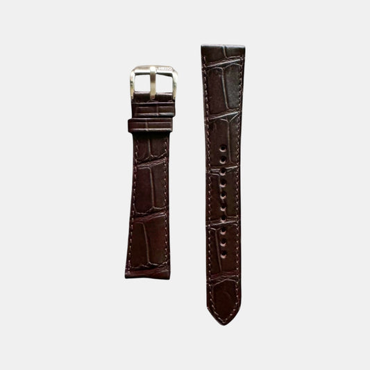 Men Croc Print Italian Leather Strap GRACE IN CROC99- ESPRESSO 20 MM