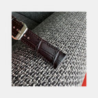 Men Croc Print Italian Leather Strap GRACE IN CROC99- ESPRESSO 18 MM