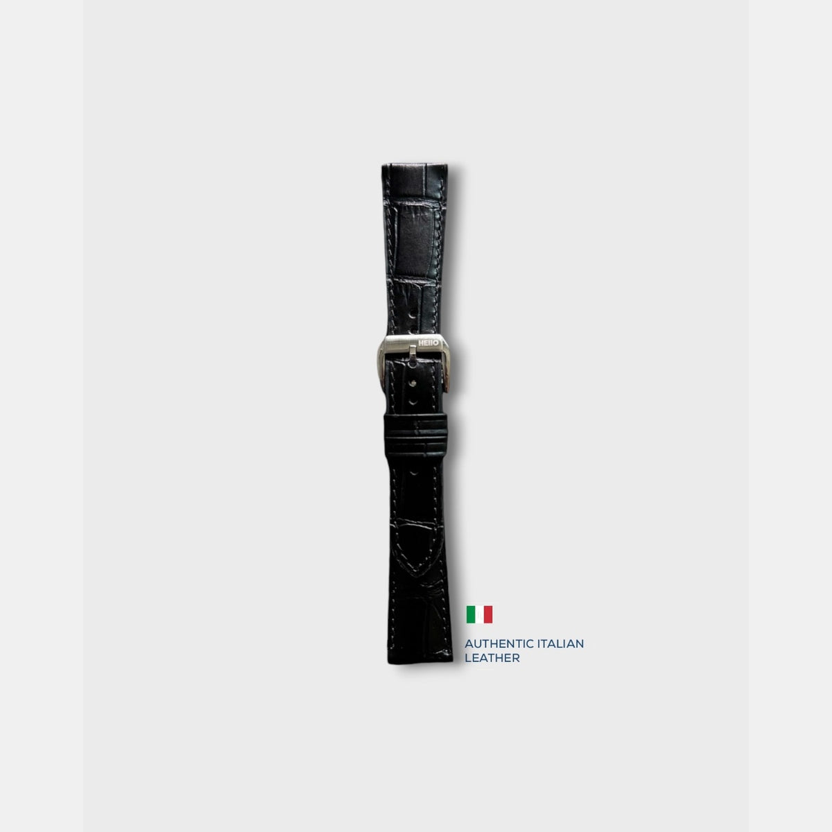 Men Croc Print Italian Leather Strap GRACE IN CROC99- TUXEDO 22 MM