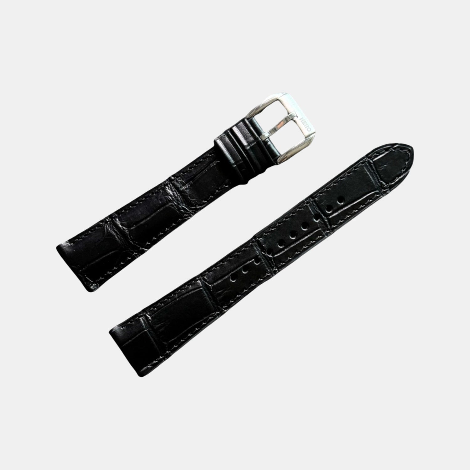 Men Croc Print Italian Leather Strap GRACE IN CROC99- TUXEDO 22 MM