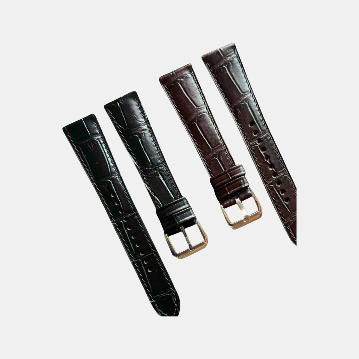 Men Croc Print Italian Leather Strap GRACE IN CROC99- TUXEDO 22 MM