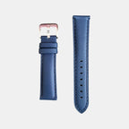 Men Pebbled Italian Leather Strap GRACE - PRUSSIAN BLUE 20 MM