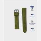 Men Suede Leather Strap GRACE IN SUEDE- OLIVE MOSS 22 MM