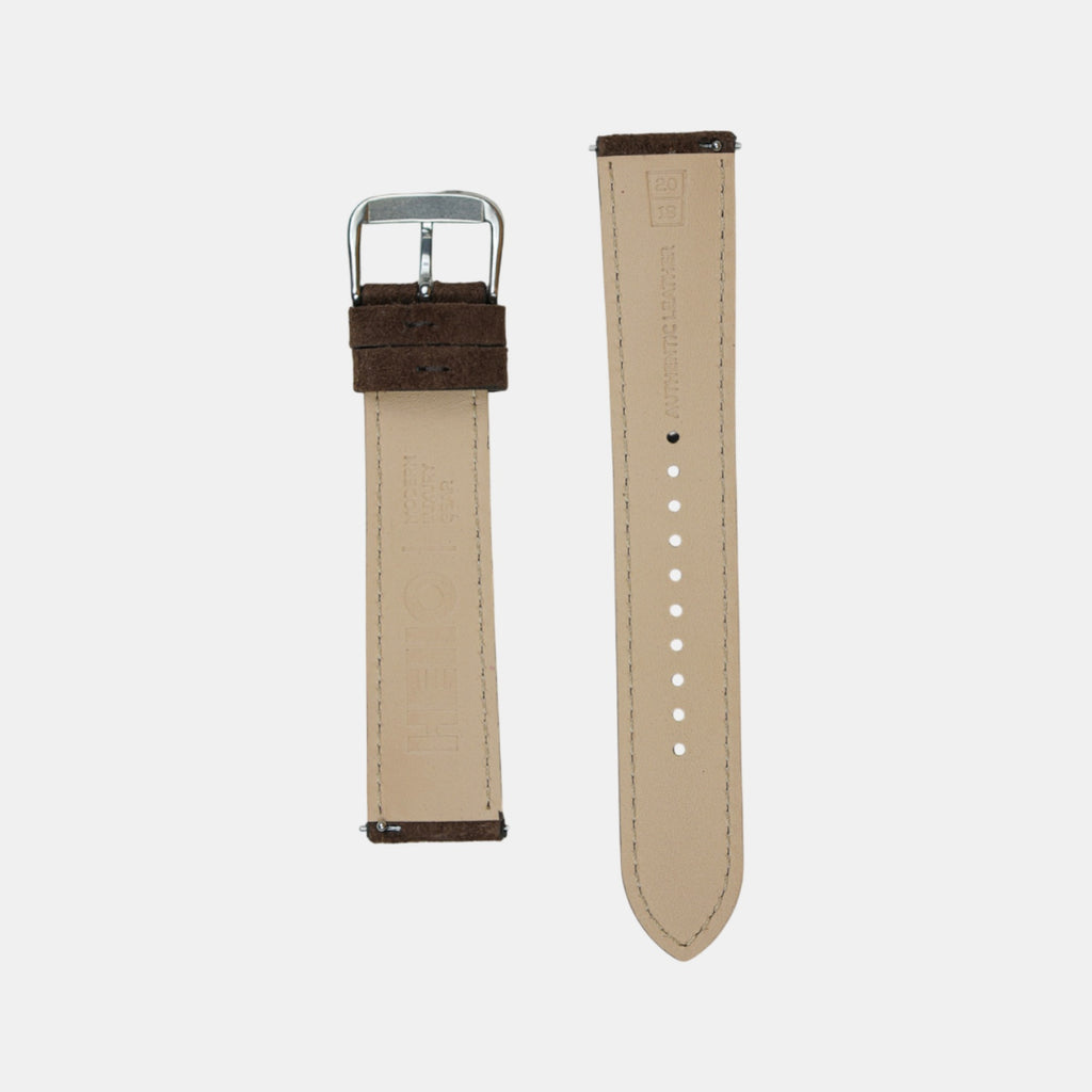 Men Suede Leather Strap GRACE IN SUEDE- WET EARTH 22 MM