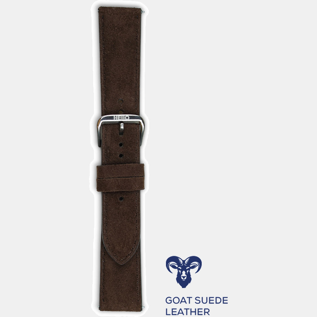 Men Suede Leather Strap GRACE IN SUEDE- WET EARTH 22 MM