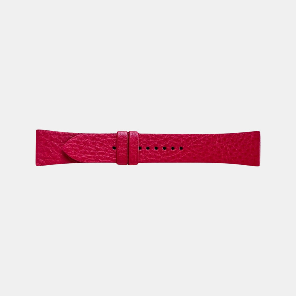 Men Italian Leather Strap VIBE - RED BERRY 20 MM