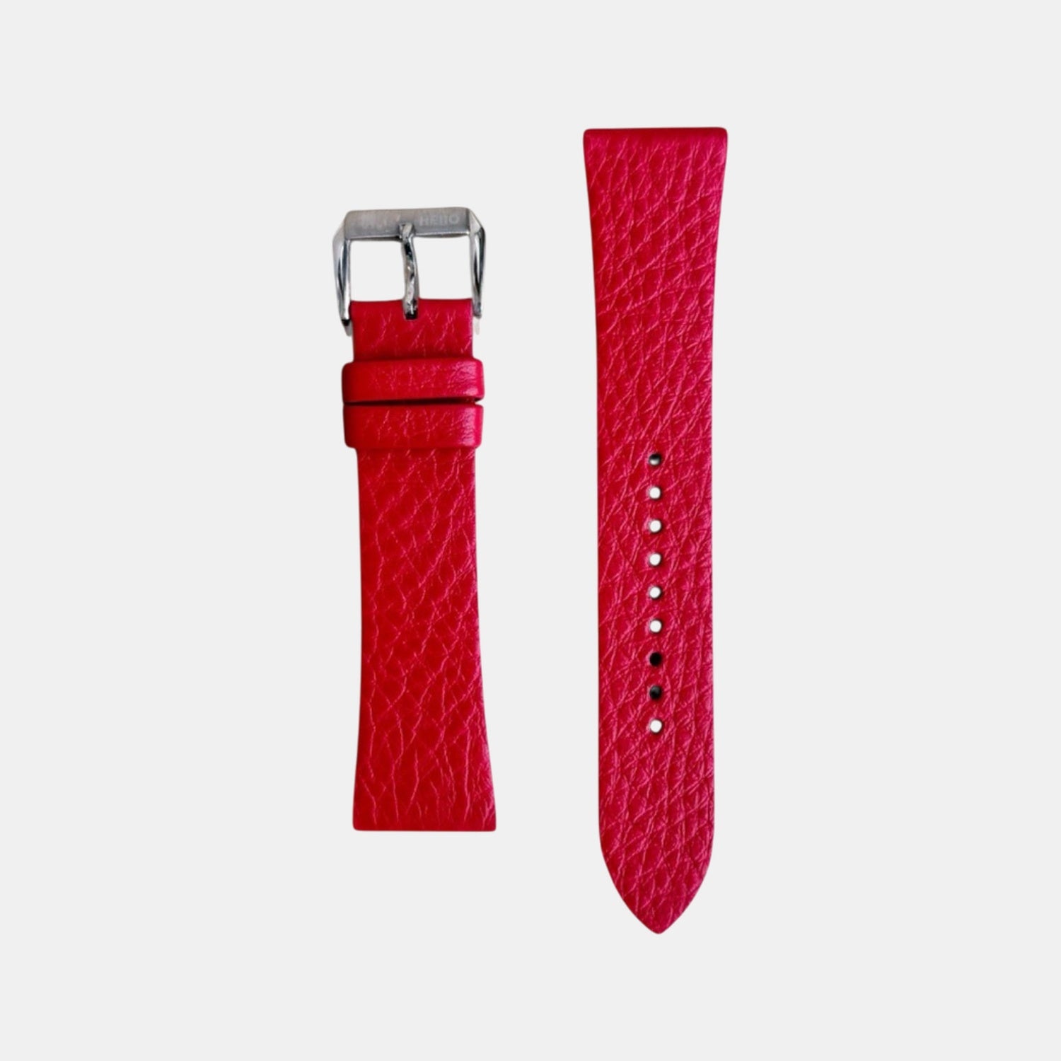 Men Italian Leather Strap VIBE - RED BERRY 18 MM
