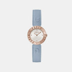 Women Quartz Silver Dial Analog Leather Watch WW00004006L3