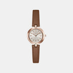 Furla Logo Links Women Quartz Silver Dial Analog Leather Watch WW00006002L3