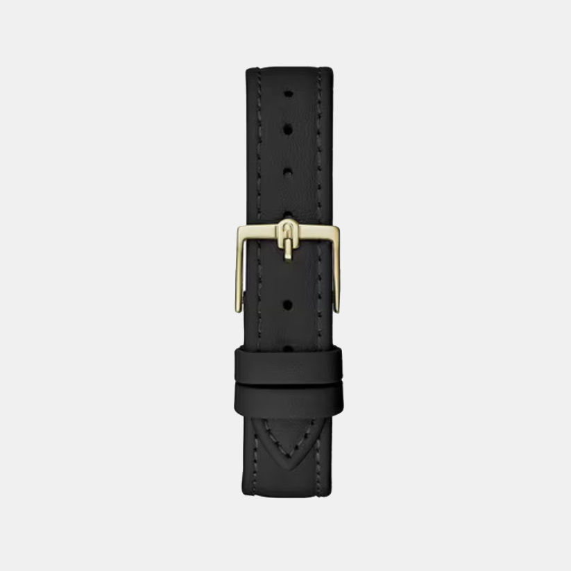 Minimal Women Quartz Black Dial Analog Leather Watch WW00007008L2