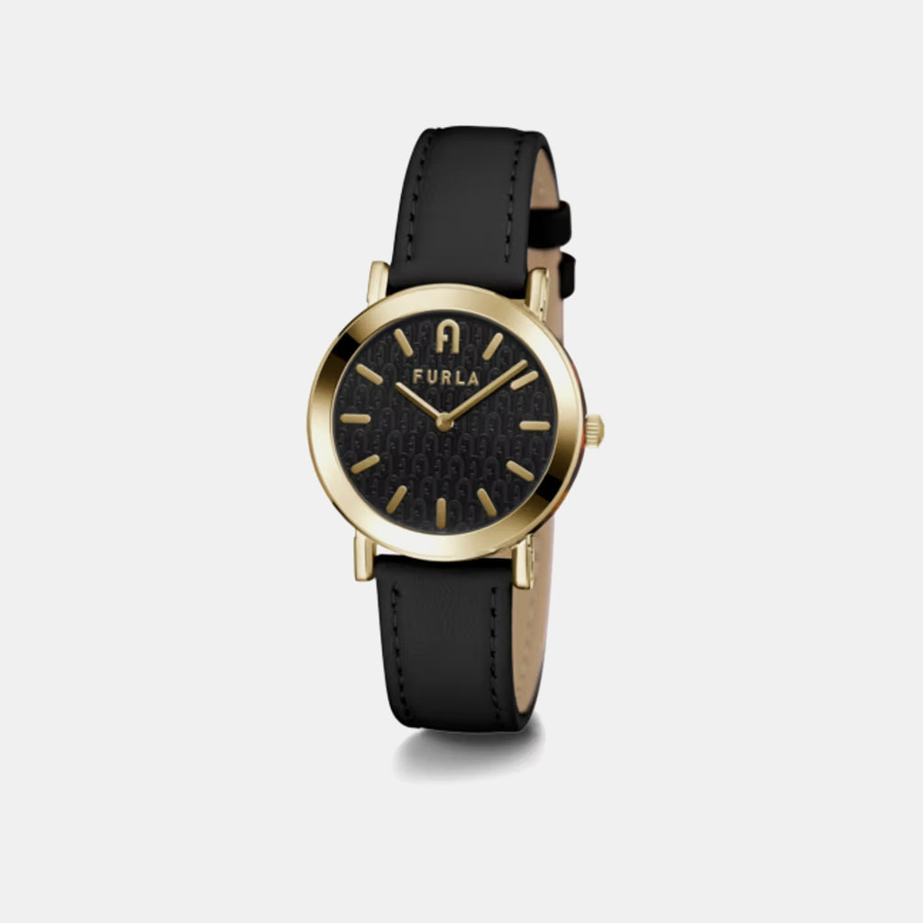 Minimal Women Quartz Black Dial Analog Leather Watch WW00007008L2