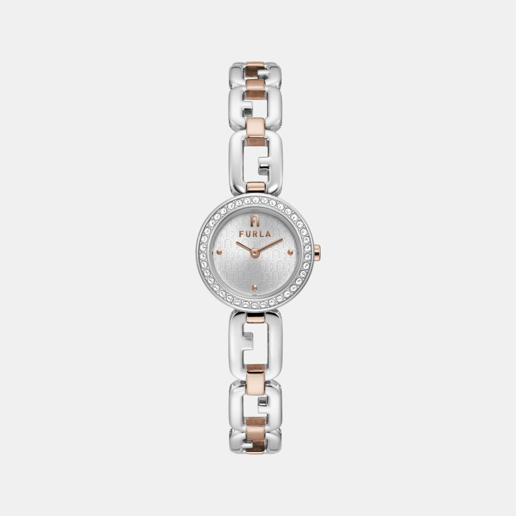 Furla Arco Chain Women Quartz Silver Dial Analog Stainless Steel Watch WW00015006L5